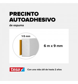 Fita Adesiva Espuma Veda Portas 9mmx6m Tesa