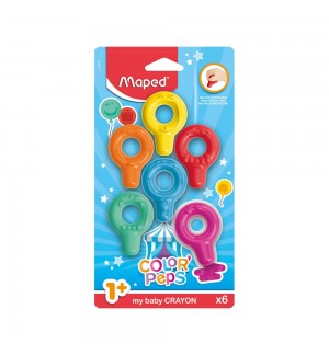 Lápis de Cera 06 Cores Maped Early Age My First (+1Ano)