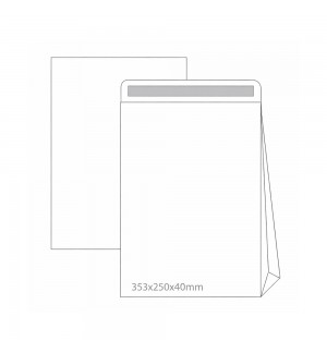 Envelopes Saco 250x353mm B4 Branco 120g c/Fole 40mm 50un