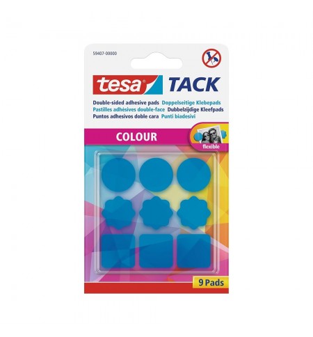 Pastilhas Bi-Adesivas TACK Tesa Formas Azul 9un