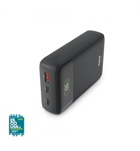 Powerbank 20000mAh USB-A+USB-C 2 Portas PowerPack 20 Cinza