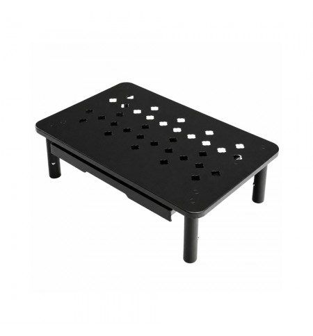 Base Monitor 37x23cm Regulável com Gaveta Preto
