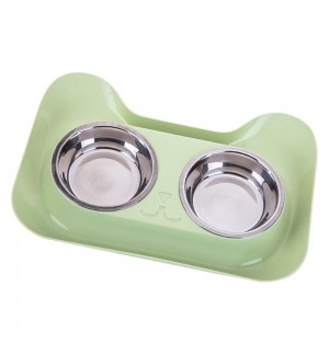 Comedouro Duplo para Cães e Gatos Metal