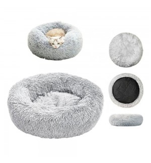 Cama para Cães e Gatos Redonda 50cm Cinzento