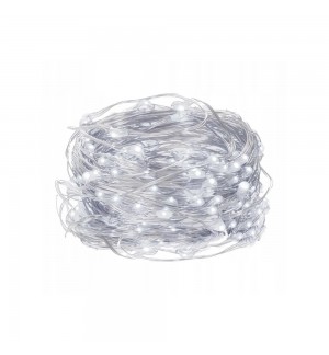 Luzes 20 LEDs de Arame a Pilhas Branco Frio