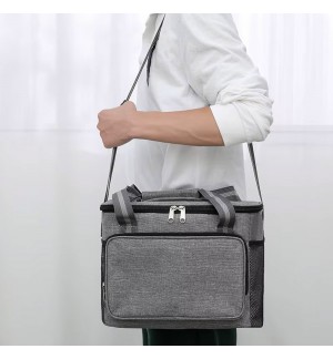 Mala Térmica de Viagem e Campismo 31x19x23cm 15L Cinzento