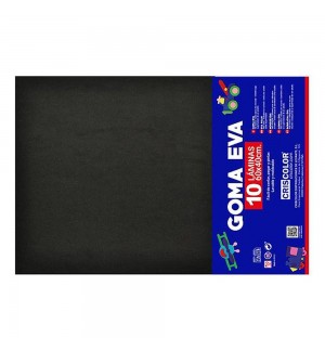 Placa de Goma EVA 40x60cm Preto 1un
