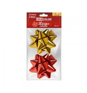 Laços Estrela para Embrulho 90mm 2un