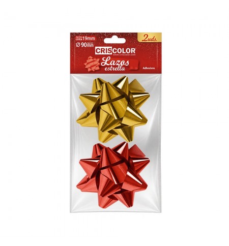 Laços Estrela para Embrulho 90mm 2un