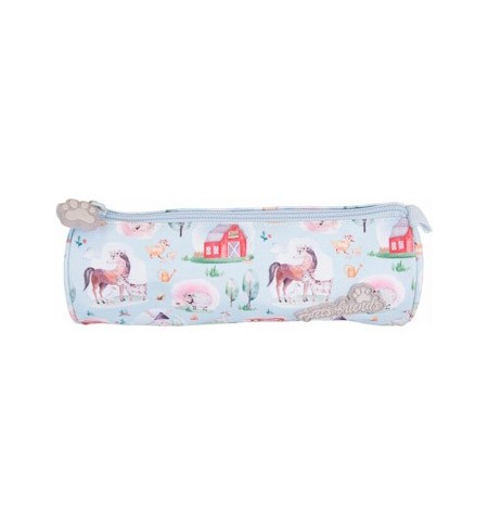 Estojo Redondo Ambar Pets Friends Farm Azul