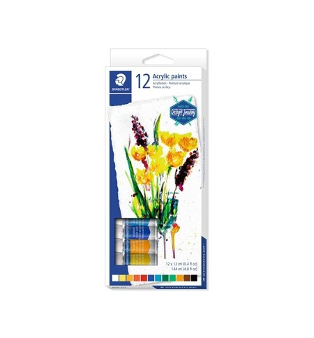 Tinta Acrílica STAEDTLER 8500 C12 Design Journey 12ml 12un