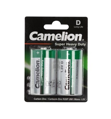 Pilhas R20P / D Zinc Carbon 1.5V 8000mAh 2un