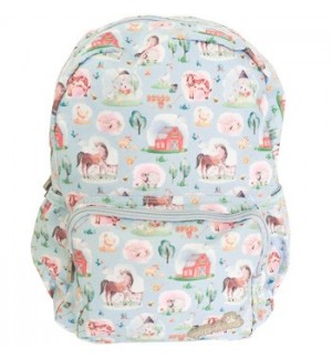 Mochila Infantil Ambar Pets Friends Farm Azul 15L