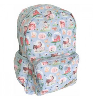 Mochila Infantil Ambar Pets Friends Farm Azul 15L