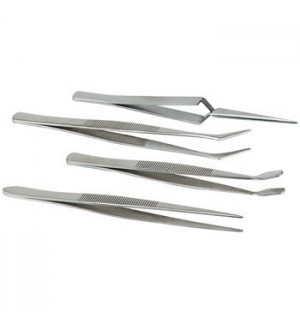 Set 4 Pinças em Aço Inoxidável Antimagnético