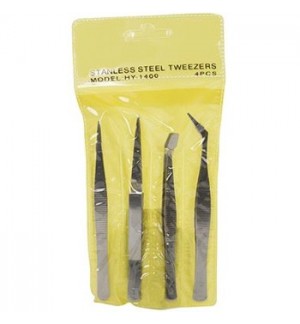 Set 4 Pinças em Aço Inoxidável Antimagnético