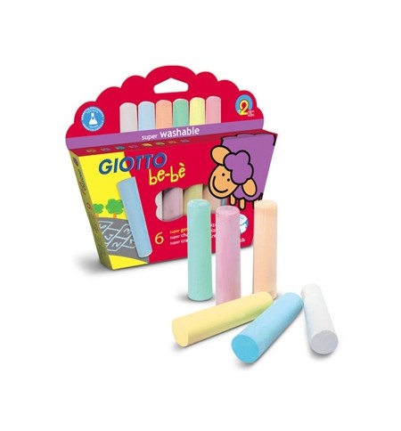 Giz Cores Sortidas Giotto Be-Be 6 cores