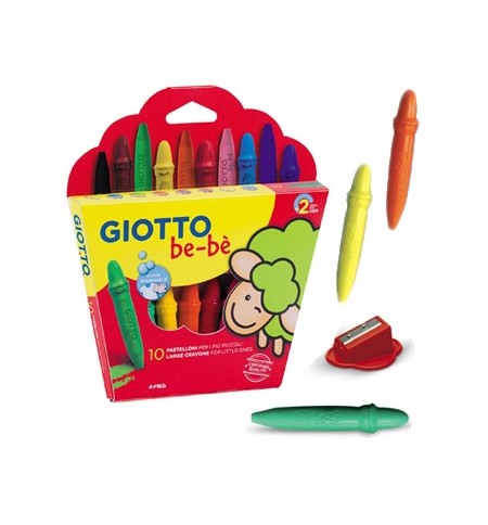 Lápis de Cera 10un Giotto Be-Be + Afia Lápis
