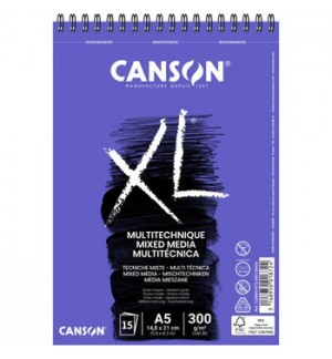 Bloco Espiralado Canson XL Mix Media A5 300g 30Fls