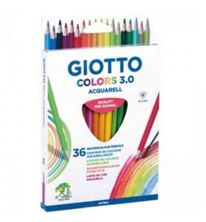 Lápis Cor Aguarelável 36un Cx Cartão Giotto Colors 3.0