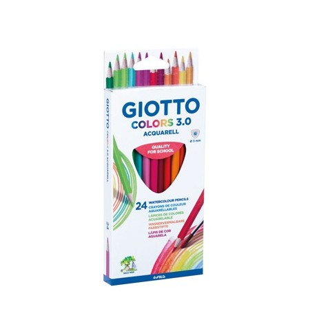 Lápis Cor Aguarelável 24un Cx Cartão Giotto Colors 3.0