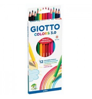 Lápis Cor Aguarelável 12un Cx Cartão Giotto Colors 3.0