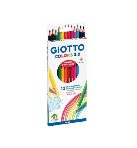 Lápis Cor Aguarelável 12un Cx Cartão Giotto Colors 3.0