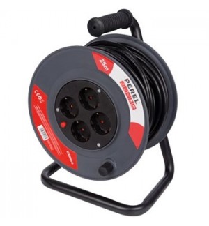Cabo Extensão Elétrica com 25m Desenrolador e 4 Tomadas