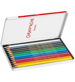 Lápis Cor Aguarelável 12un Cx Metal Caran DAche Swisscolor