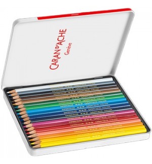Lápis Cor Aguarelável 18un Cx Metal Caran DAche Swisscolor