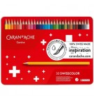 Lápis Cor Aguarelável 30un Cx Metal Caran DAche Swisscolor