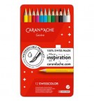 Lápis Cor Aguarelável 12un Cx Metal Caran DAche Swisscolor