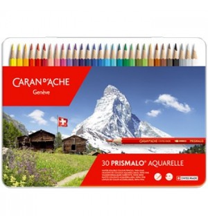 Lápis Cor Aguarelável 30un Cx Metal Caran DAche Prismalo