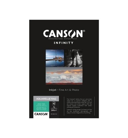 Papel A4 310g Canson Infinity Aquarelle Rag 100% 25Fls