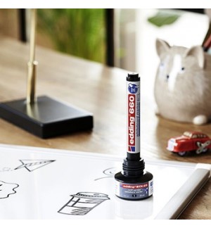 Marcador Quadros Brancos Recarregável Edding 660 Azul 20u+15