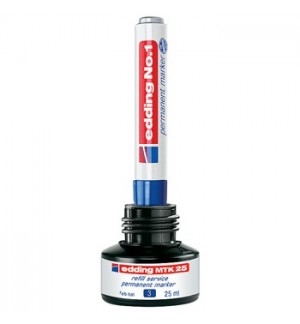 Recarga p/Marcador Permanente Grosso Edding MTK 25ml Preto 1