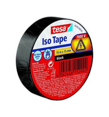 Fita Adesiva Tesa Isolamento Elétrico 15mmx10m Preto