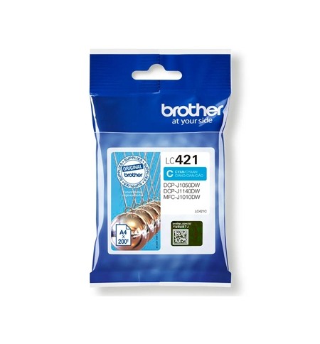 Tinteiro Brother LC421C Azul 200 Pág.