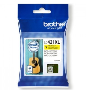 Tinteiro Brother LC421XLY Amarelo 500 Pág.