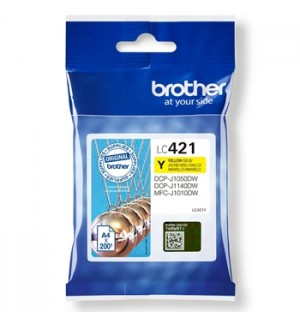 Tinteiro Brother LC421Y Amarelo 200 Pág.