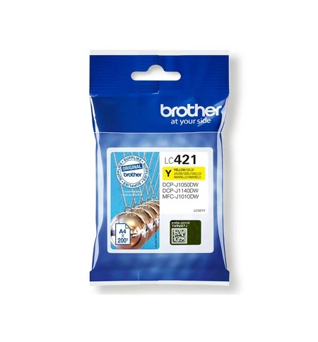 Tinteiro Brother LC421Y Amarelo 200 Pág.