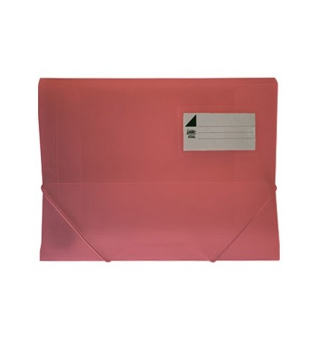 Pasta Plástico c/Elásticos A4 3 Abas Vermelho Translúcido