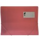 Pasta Plástico c/Elásticos A4 3 Abas Vermelho Translúcido
