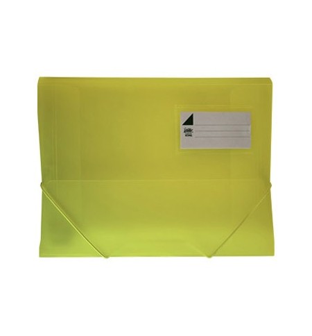 Pasta Plástico c/Elásticos A4 3 Abas Amarelo Translúcido