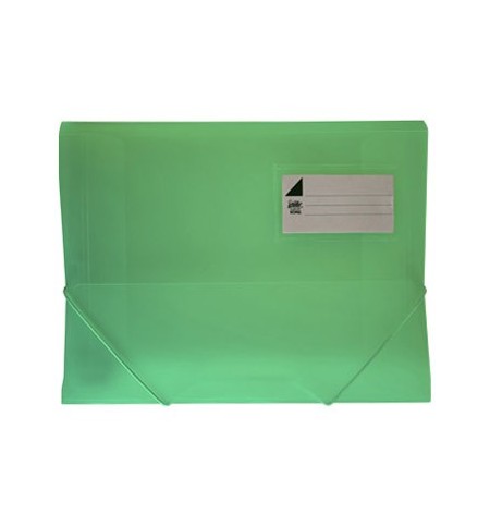 Pasta Plástico c/Elásticos A4 3 Abas Verde Translúcido