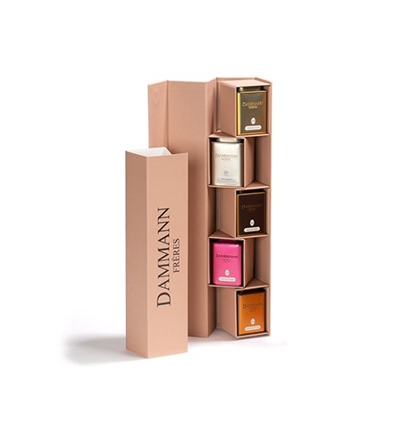 Caixa Coffret Tubo Chás 5 Sabores Latas IRIS