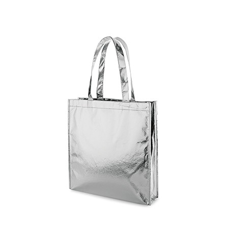 Saco de Compras Non-Woven Prateado Laminado