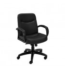 Cadeira Operativa Giratória Média Semi-Pele Manager Preto