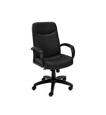 Cadeira Operativa Giratória Alta Semi-Pele Manager Preto
