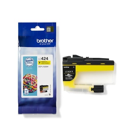 Tinteiro Brother LC424Y Amarelo 750 Pág.